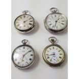 Collection of three silver pocket watches to inclu