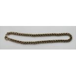 A short plaited link chain, 5mm wide, 36cm long, 3