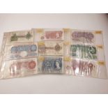 A collection of eleven British notes to include te