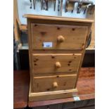 Pine 3 drawer bedside cabinet