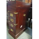 Hardwood campaign style brass bound multi drawer u