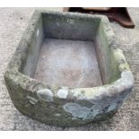 Carved stone sink planter