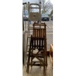 2 aluminium step ladders & 2 wooden step ladders