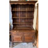 20th century oak dresser on raised legs