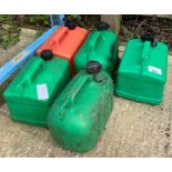 5 plastic jerry cans
