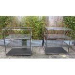 2 chrome & glass 4 tier shelving units