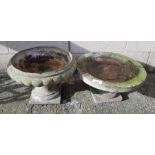Reconstituted stone bird bath along with a reconst