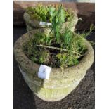 Pair of small reconstituted stone planters
