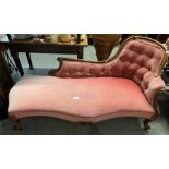 Victorian mahogany framed chaise longue