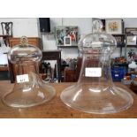 2 Victorian clear glass smoke bells