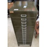 Set of metal filing drawers