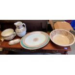 Ceramics to include bowls, wash bowl & jug, meat p