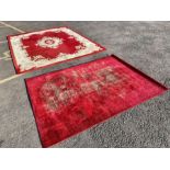 Emperor rug in red and cream, 100% wool pile made