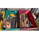 Collection of sharpening stones & hand chisels