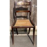 A regency brass inlaid rosewood imitated side chai