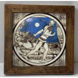 A late 19th century tile, in the "Idylls of the Ki