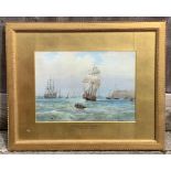 A 19th century watercolour of sailing ship, entitl