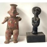 Two pre-Columbian style figures, one of pregnant f