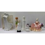 Three Royal Worcester figures, along with Royal Wo