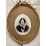 A Victorian mourning photographic print on glass,
