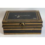 A 19th century metal bank vault box