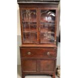 A Victorian secretaire bookcase, with two glazed d