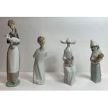 Three Lladro figure of females, along with a Lladr