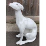 An Italian mid century white model of a greyhound/