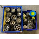 A collection of remote control racing wheels