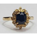 An oval sapphire dress ring, the sapphire approxim