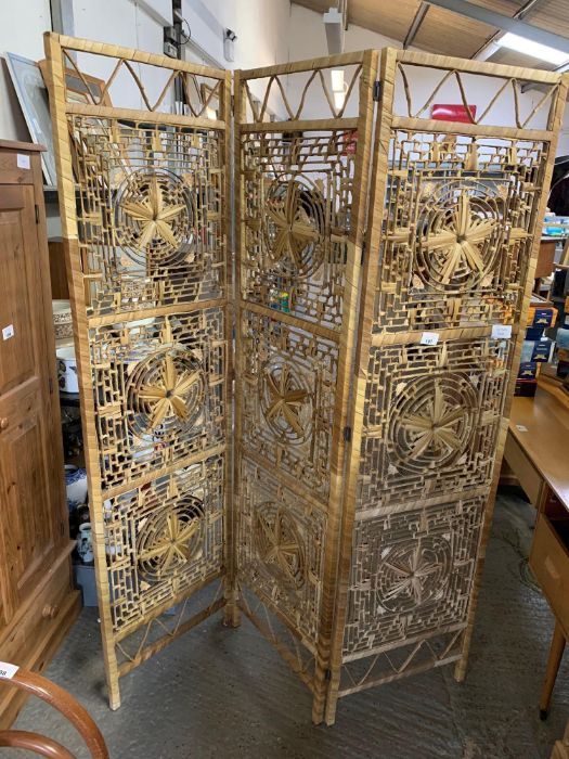 Retro wicker 3 part room divider