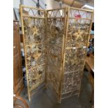 Retro wicker 3 part room divider