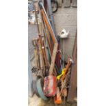 Collection of tools, jerry can, stakes & other ite