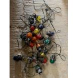 Multi coloured bulb outdoor string lights