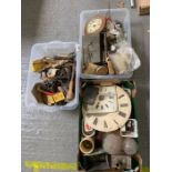 Collection of clock spares/parts, glass domes, too