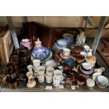 Collection of ceramics, retro wall clock, vintage