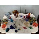 Collection of 20th century art glass including Med