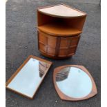 20th century teak corner cabinet by Nathan along w