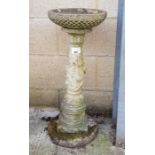 Reconstituted stone bird bath