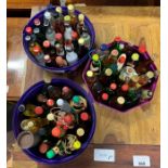 3 tubs of alcohol miniatures