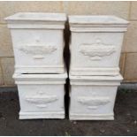 Set of 4 reconstituted stone planters