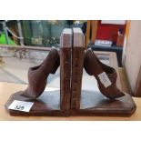 Pair of carved oak bookends