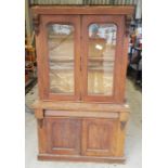 Victorian mahogany dresser with glazed top section