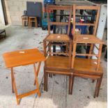 Mid 20th century teak nest of tables along with ot