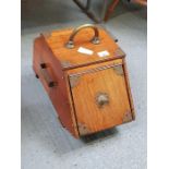 Mahogany & brass bound coal bucket