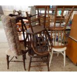 5 dining chairs & upholstered footstool