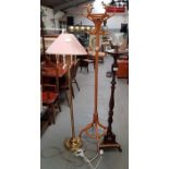 Beech coat/hat stand along with brass effect stand