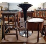 Artist's stool, bar stool, chrome & plastic bar st