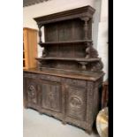 Large Victorian carved oak sideboard/dresser