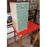 1960's formica kitchen table and kitchen cabinet